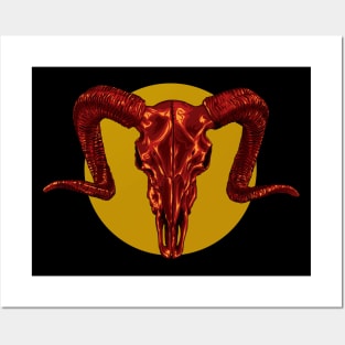 Ram Skull Vector art Posters and Art